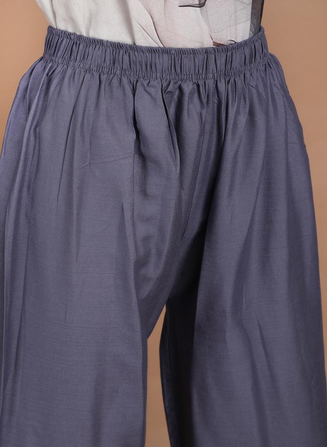 تايك تو بنطال بالازو واسع الساق لون رمادي - Image 4